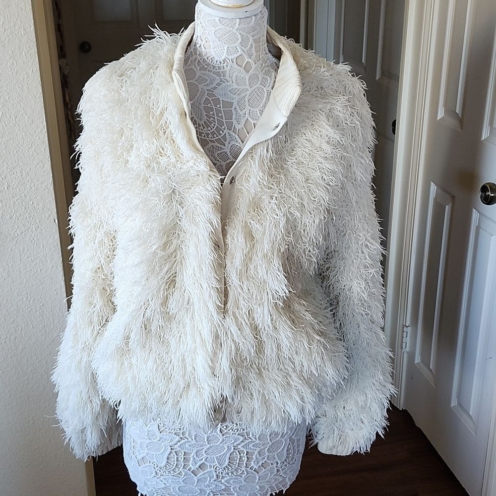 Crissa Boho Chic Hippie Vintage Y2K 70's Shag Bomber Jacket‎ France Luxe Size M